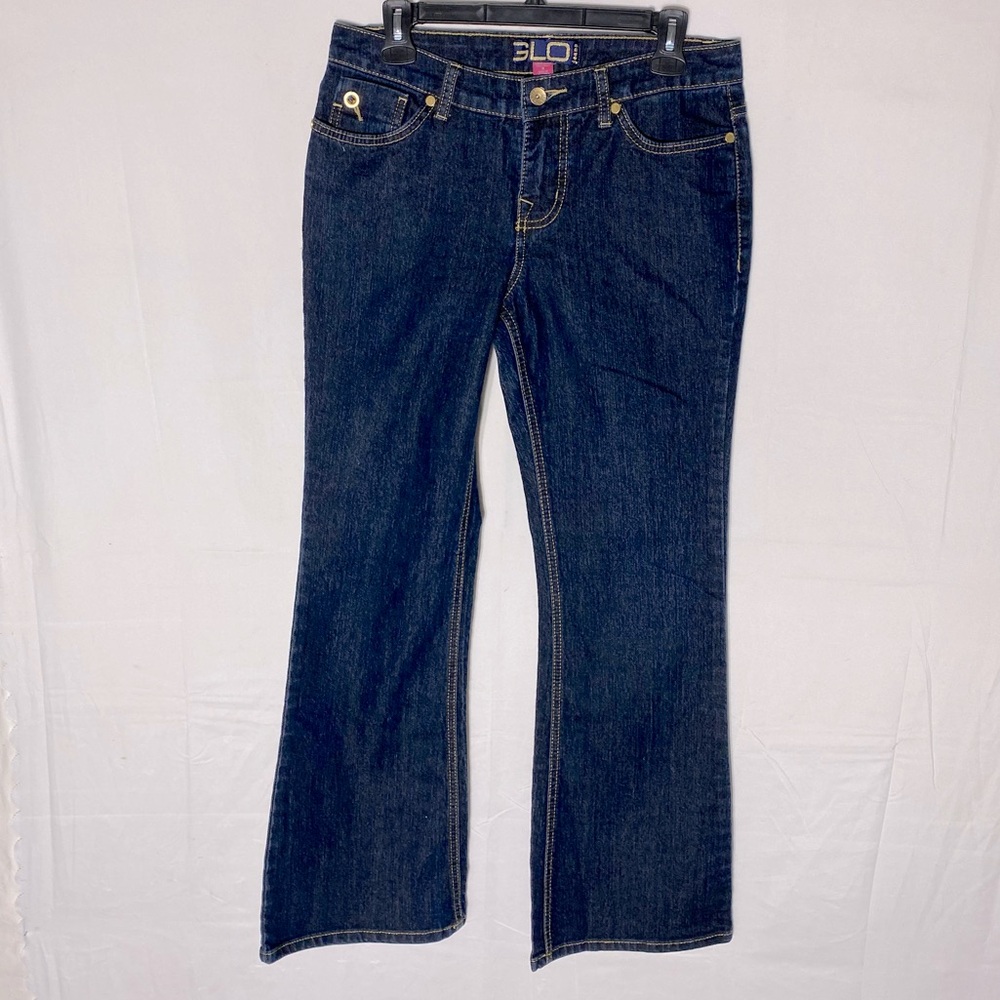 Vintage Y2K Glo Jeans Dark Wash Mid Rise Boot Cut Flare Jeans 9 Clean Girl